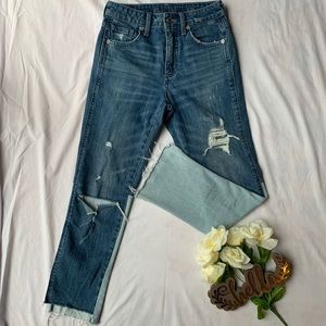 Lucky Brand Two-Tone High Rise Tomboy Jeans 00/24